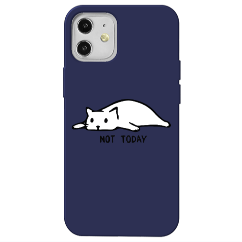 Apple iPhone 12 Not Today Dark blue Colored Silicone TPU Θήκη