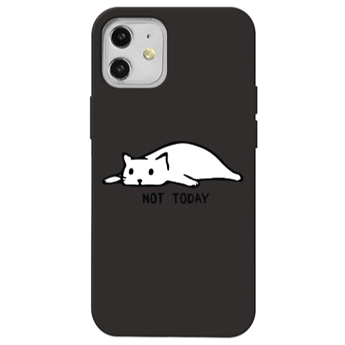 Apple iPhone 12 Not Today Black Colored Silicone TPU Θήκη