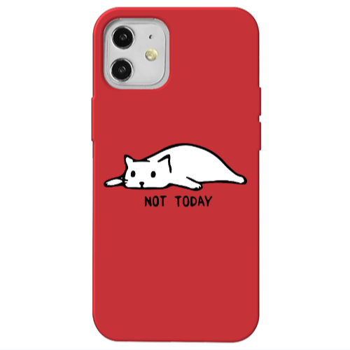 Apple iPhone 12 Not Today Red Colored Silicone TPU Θήκη