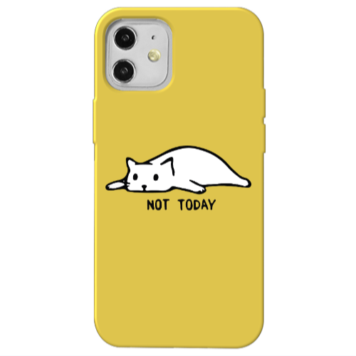 Apple iPhone 12 Not Today Yellow Colored Silicone TPU Θήκη