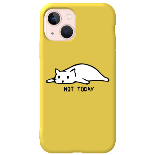 Apple iPhone 13 Not Today Yellow Colored Silicone TPU Θήκη