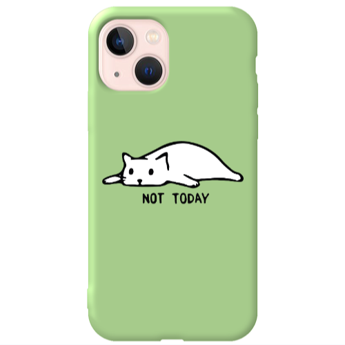 Apple iPhone 13 Not Today Light Green Colored Silicone TPU Θήκη