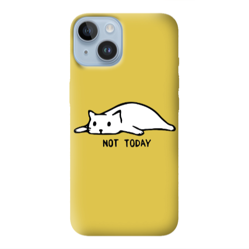 Apple iPhone 14 Plus Not Today Yellow Colored Silicone TPU Θήκη