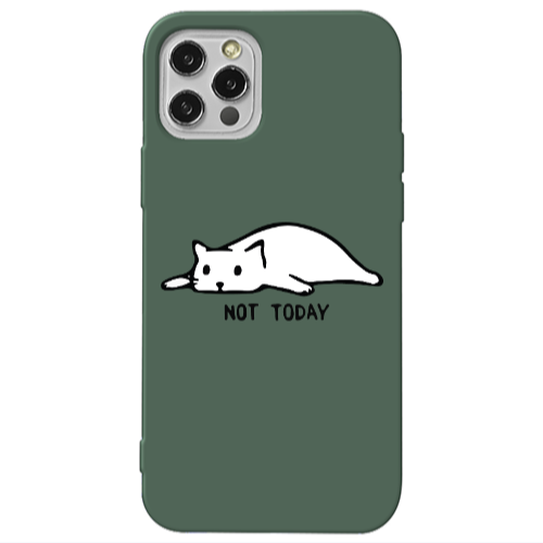 Apple iPhone 13 Pro Not Today Dark Green Colored Silicone TPU Θήκη