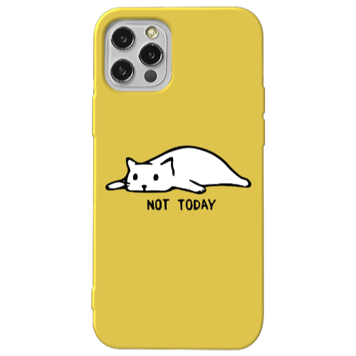 Apple iPhone 12 Pro Not Today Yellow Colored Silicone TPU Θήκη