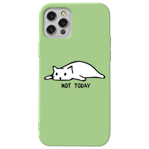 Apple iPhone 12 Pro Not Today Light Green Colored Silicone TPU Θήκη