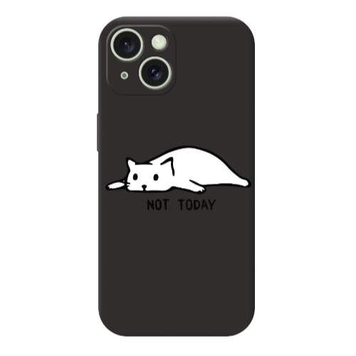 Apple iPhone 15 Not Today Black Colored Silicone TPU Θήκη