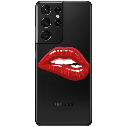 Samsung S21 Ultra Shiny Lips Transparent Silicone TPU Θήκη