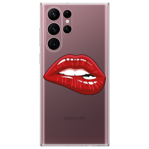 Samsung S22 Ultra Shiny Lips Transparent Silicone TPU Θήκη