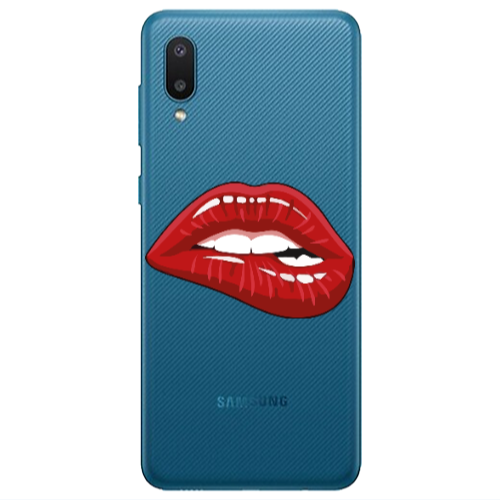 Samsung A02 Shiny Lips Transparent Silicone TPU Θήκη