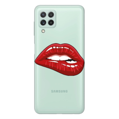 Samsung A22 4G Shiny Lips Transparent Silicone TPU Θήκη