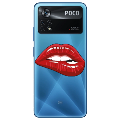 Xiaomi Poco X4 Pro Shiny Lips Transparent Silicone TPU Θήκη