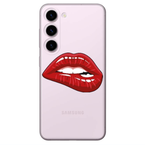 Samsung S23 Shiny Lips Transparent Silicone TPU Θήκη