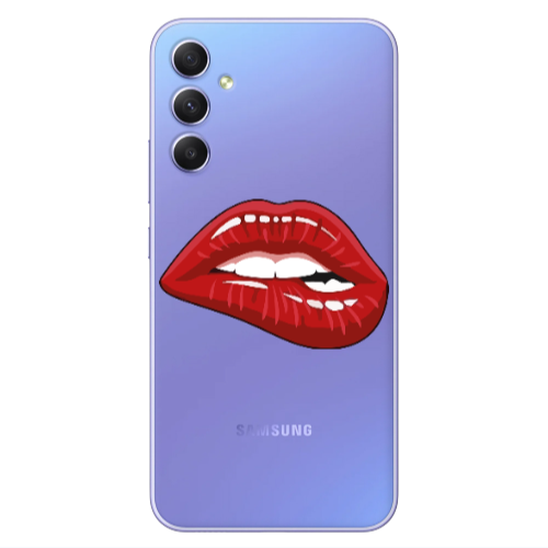 Samsung A34 Shiny Lips Transparent Silicone TPU Θήκη