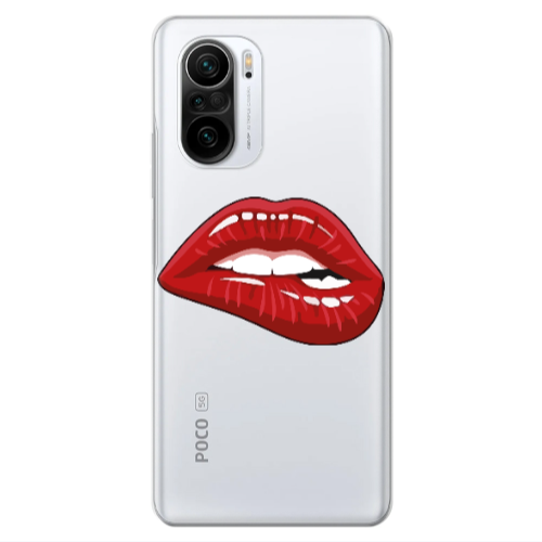 Xiaomi Poco F3 Shiny Lips Transparent Silicone TPU Θήκη