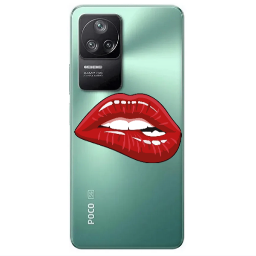 Xiaomi Poco F4 Shiny Lips Transparent Silicone TPU Θήκη