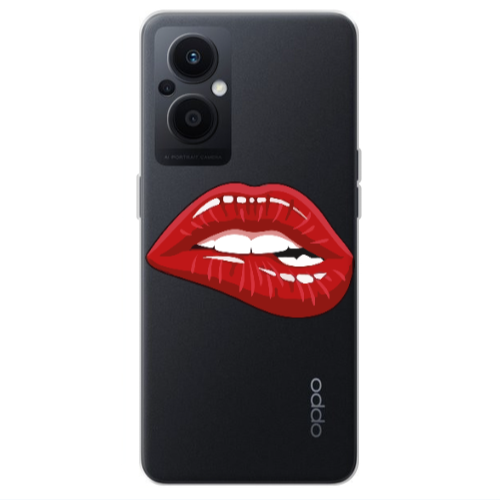 Oppo Reno 7 Lite Shiny Lips Transparent Silicone TPU Θήκη