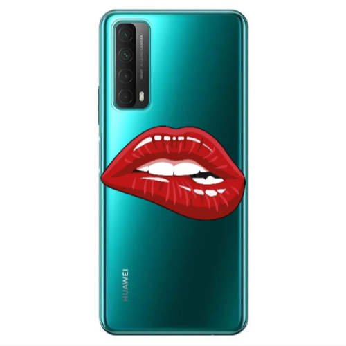 Huawei P Smart 2021 Shiny Lips Transparent Silicone TPU Θήκη
