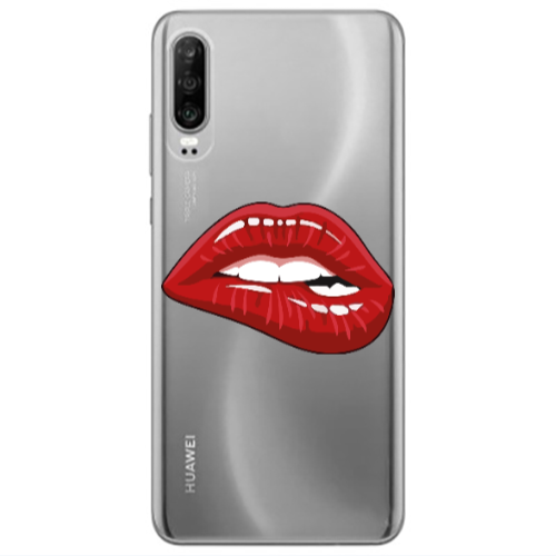 Huawei P30 Shiny Lips Transparent Silicone TPU Θήκη
