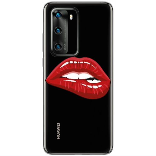 Huawei P40 Shiny Lips Transparent Silicone TPU Θήκη