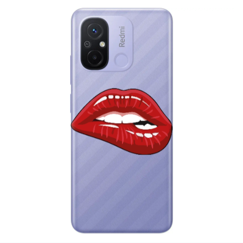 Xiaomi Redmi 12C Shiny Lips Transparent Silicone TPU Θήκη