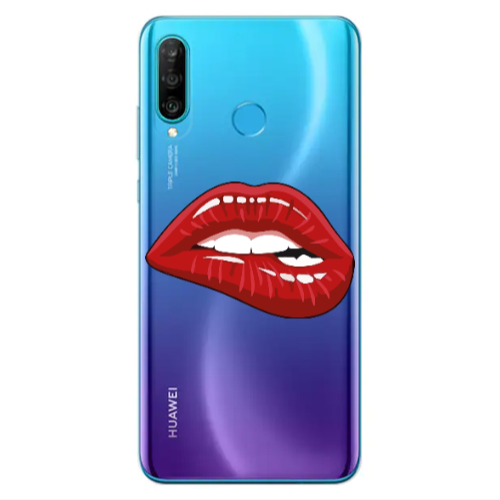 Huawei P30 Lite Shiny Lips Transparent Silicone TPU Θήκη