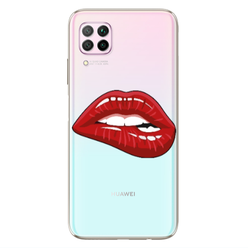 Huawei P40 Lite Shiny Lips Transparent Silicone TPU Θήκη