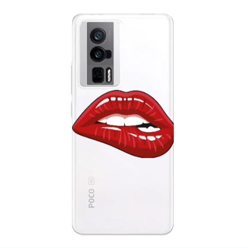 Xiaomi Poco F5 Pro Shiny Lips Transparent Silicone TPU Θήκη