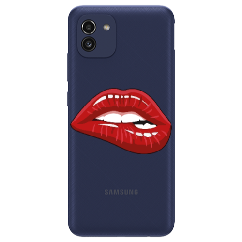 Samsung A03 Shiny Lips Transparent Silicone TPU Θήκη