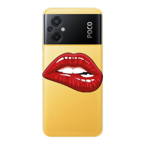 Xiaomi Poco M5 Shiny Lips Transparent Silicone TPU Θήκη