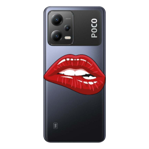 Xiaomi Poco X5 Shiny Lips Transparent Silicone TPU Θήκη