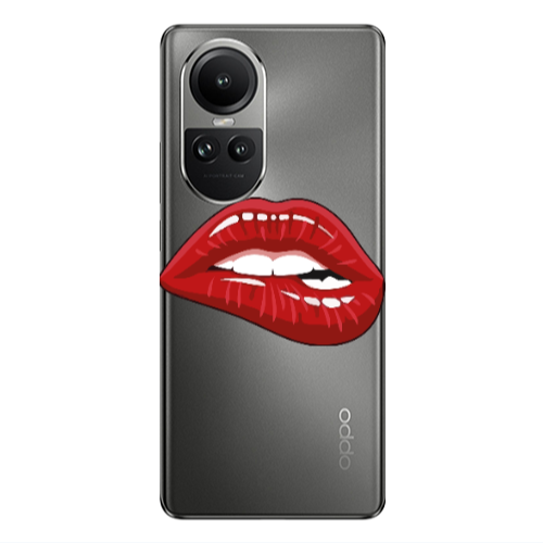 Oppo Reno10 5G Shiny Lips Transparent Silicone TPU Θήκη