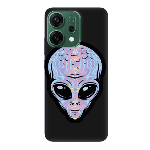 Oppo RENO 14 Alien Black Colored Silicone TPU Θήκη