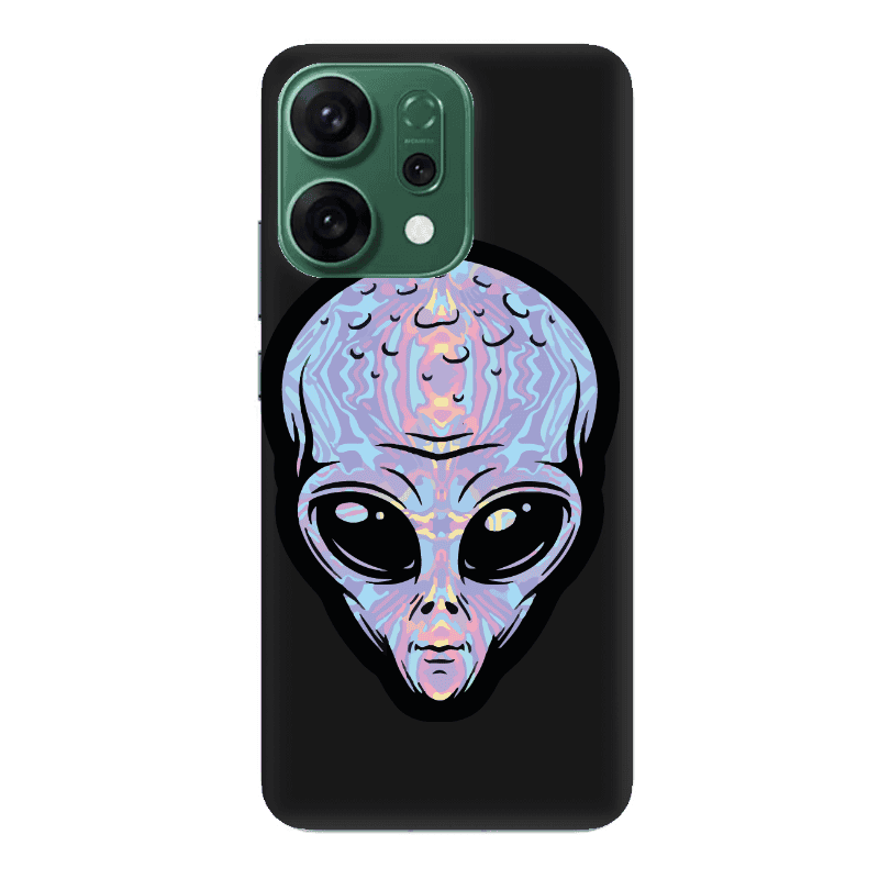 Oppo RENO 14 Alien Black Colored Silicone TPU Θήκη