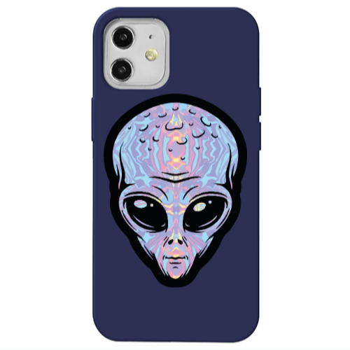Apple iPhone 12 Alien Dark blue Colored Silicone TPU Θήκη