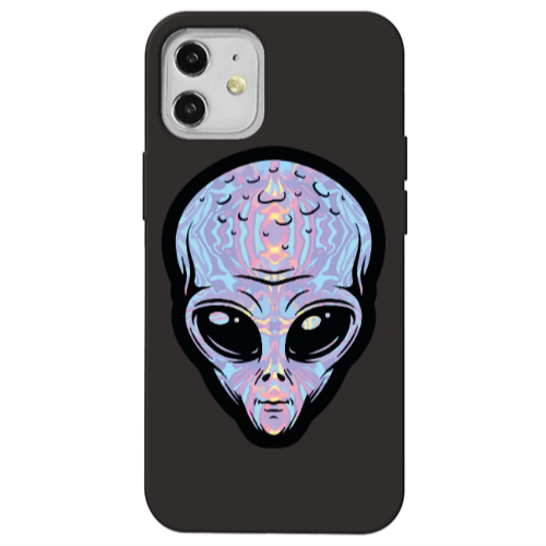 Apple iPhone 12 Alien Black Colored Silicone TPU Θήκη