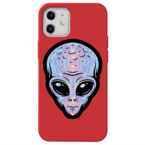 Apple iPhone 12 Alien Red Colored Silicone TPU Θήκη
