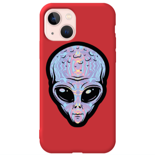 Apple iPhone 13 Alien Red Colored Silicone TPU Θήκη