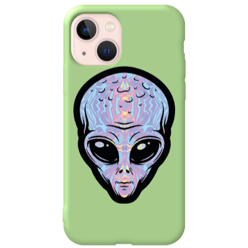 Apple iPhone 13 Alien Light Green Colored Silicone TPU Θήκη