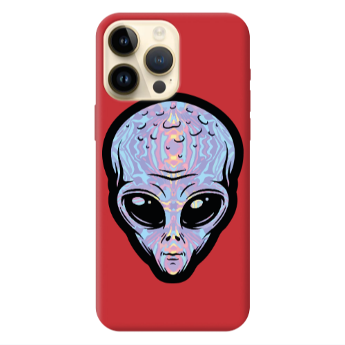 Apple iPhone 13 Pro Max Alien Red Colored Silicone TPU Θήκη