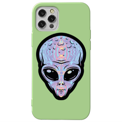 Apple iPhone 12 Pro Alien Light Green Colored Silicone TPU Θήκη