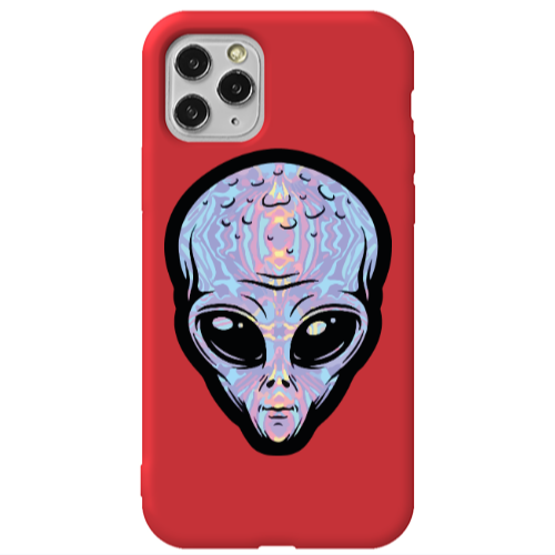 Apple iPhone 11 Pro Max Alien Red Colored Silicone TPU Θήκη