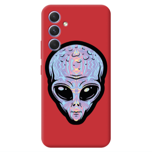 Samsung A54 Alien Red Colored Silicone TPU Θήκη