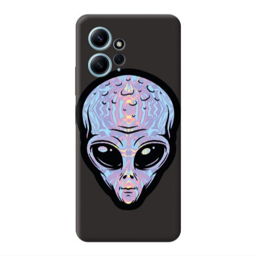 Xiaomi Redmi Note 12 4G Alien Black Colored Silicone TPU Θήκη