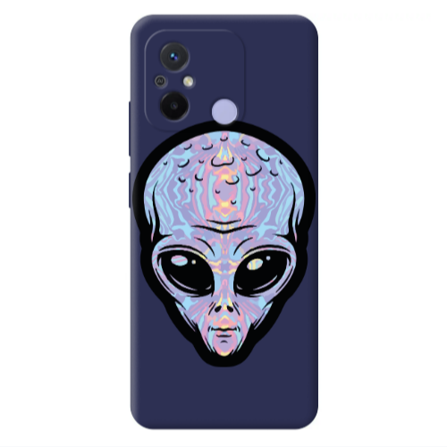 Xiaomi Redmi 12C Alien Dark blue Colored Silicone TPU Θήκη