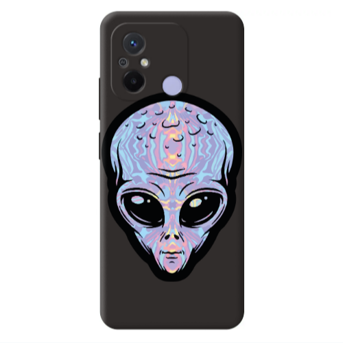 Xiaomi Redmi 12C Alien Black Colored Silicone TPU Θήκη