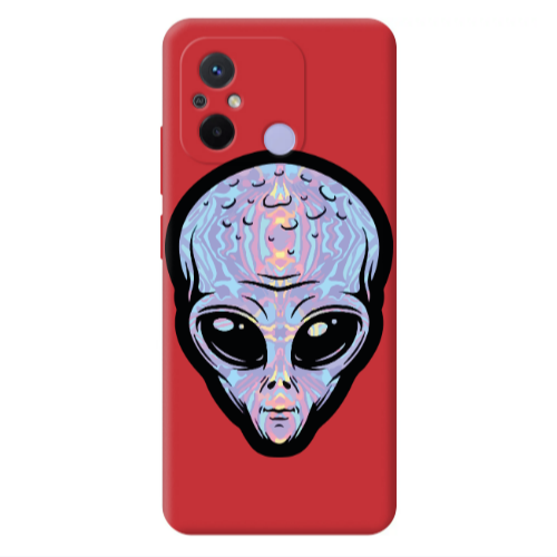 Xiaomi Redmi 12C Alien Red Colored Silicone TPU Θήκη