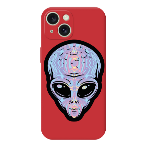Apple iPhone 15 Alien Red Colored Silicone TPU Θήκη