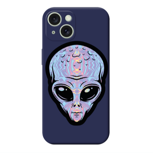 Apple iPhone 15 Plus Alien Dark blue Colored Silicone TPU Θήκη