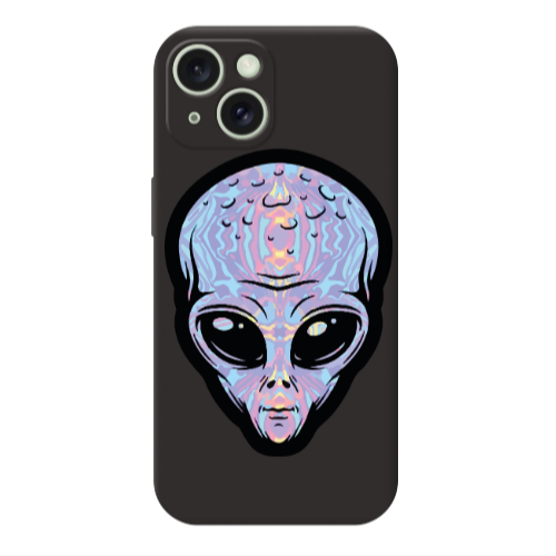 Apple iPhone 15 Plus Alien Black Colored Silicone TPU Θήκη